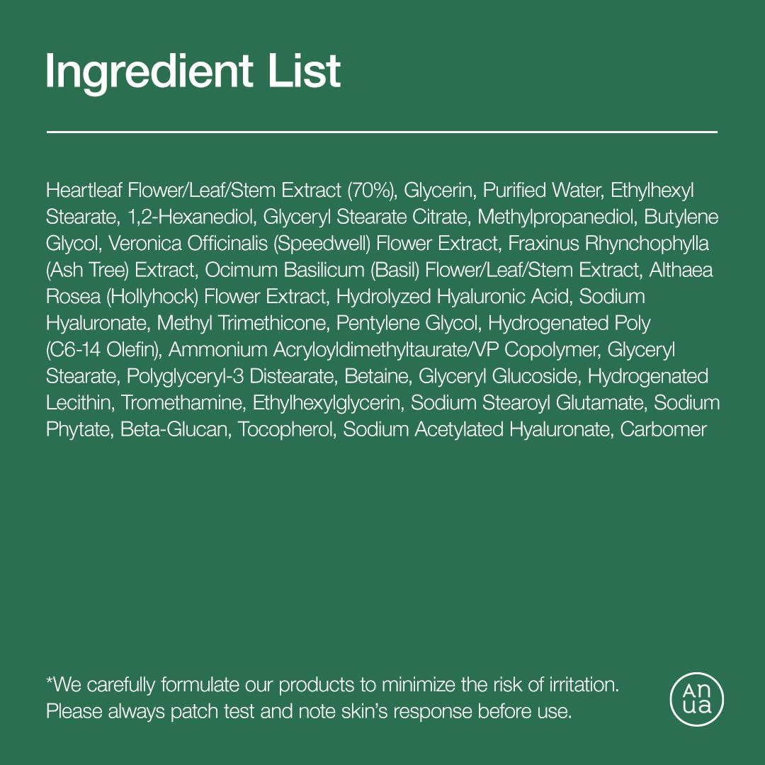 image:imageAnua Heartleaf Daily Lotion Face Moisturizer with Hyaluronic Acid for Sensitive Skin Lightweight Korean Skin Care 200ml 676 floz