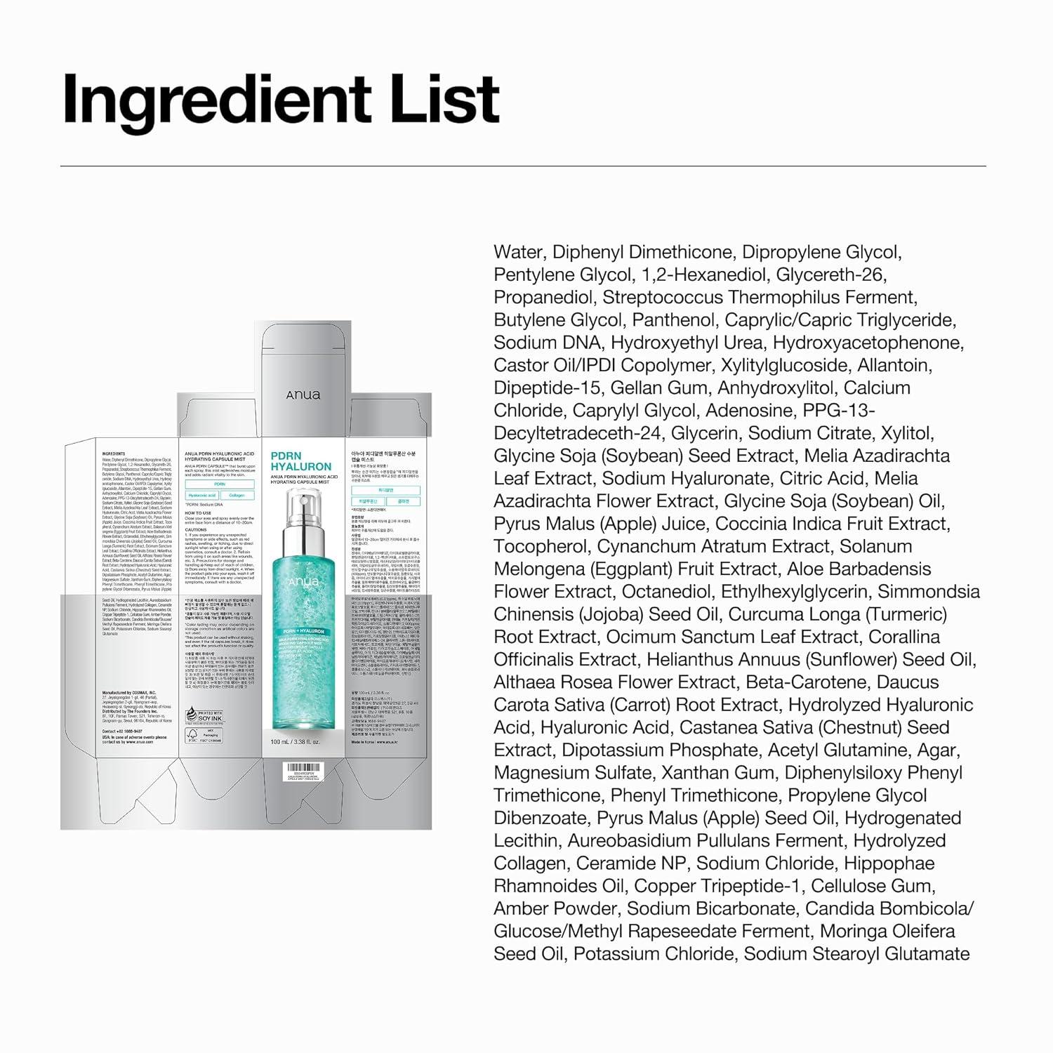 image:imageAnua PDRN Collagen Glow Facial Serum SprayTexture Revive Spray EasyampQuick For Glass SkinEarly Plumpness amp HydratingFirming For Rejuvenating skinReverse Micelle Structure 100ml338floz338 Fl Oz Pack of 1