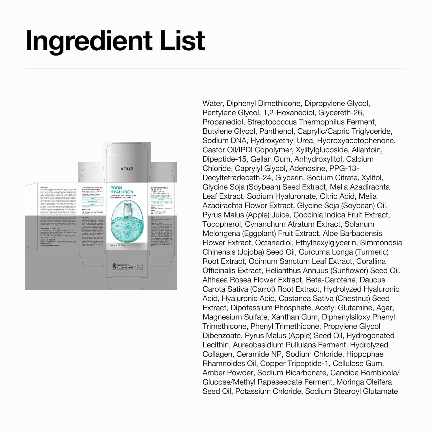 image:imageAnua PDRN Collagen Glow Facial Serum SprayTexture Revive Spray EasyampQuick For Glass SkinEarly Plumpness amp HydratingFirming For Rejuvenating skinReverse Micelle Structure 100ml338floz30ml101floz