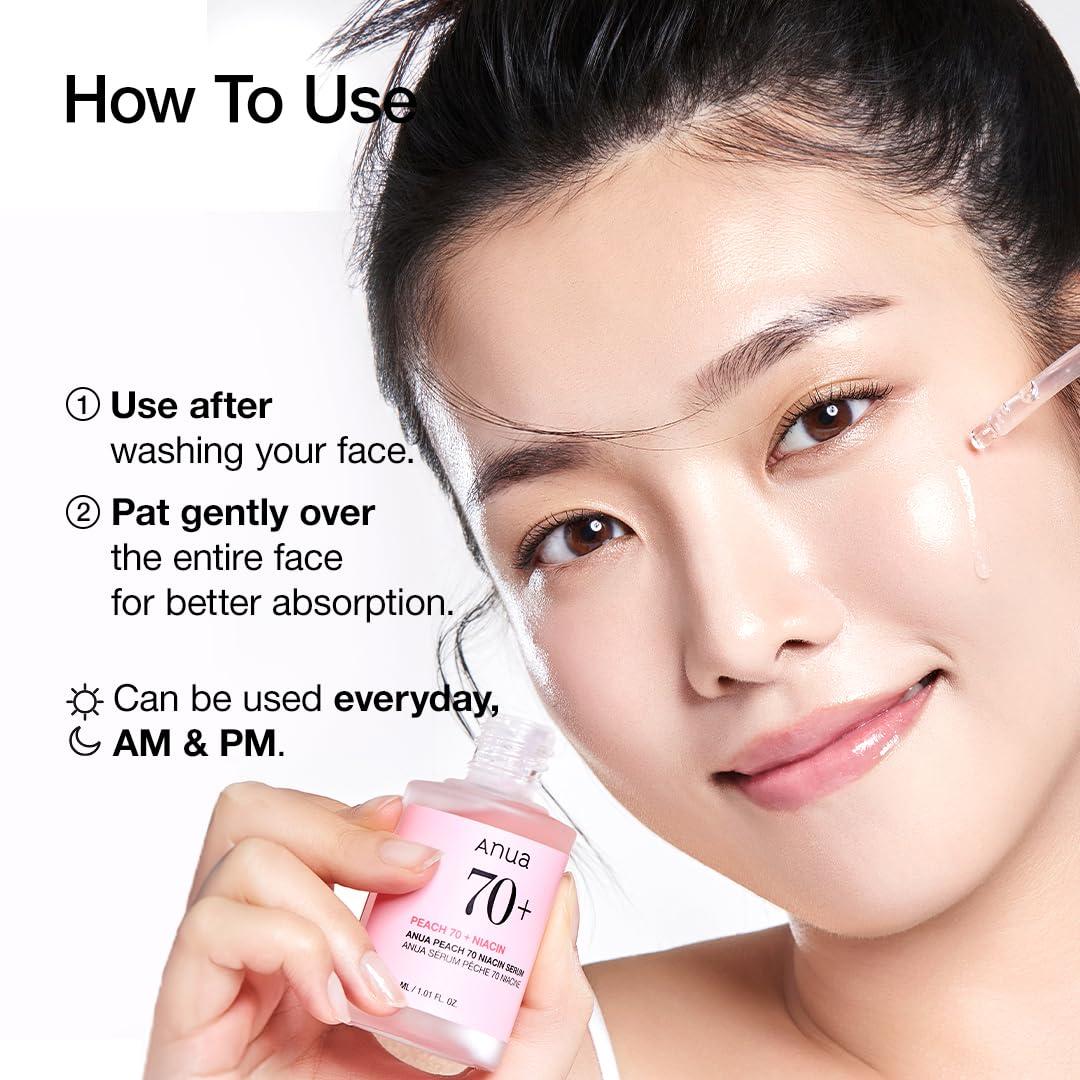 image:imageAnua Peach 70 Niacinamide Serum 30ml brightening hydrating face serumdaily clean beauty 101 fl oz