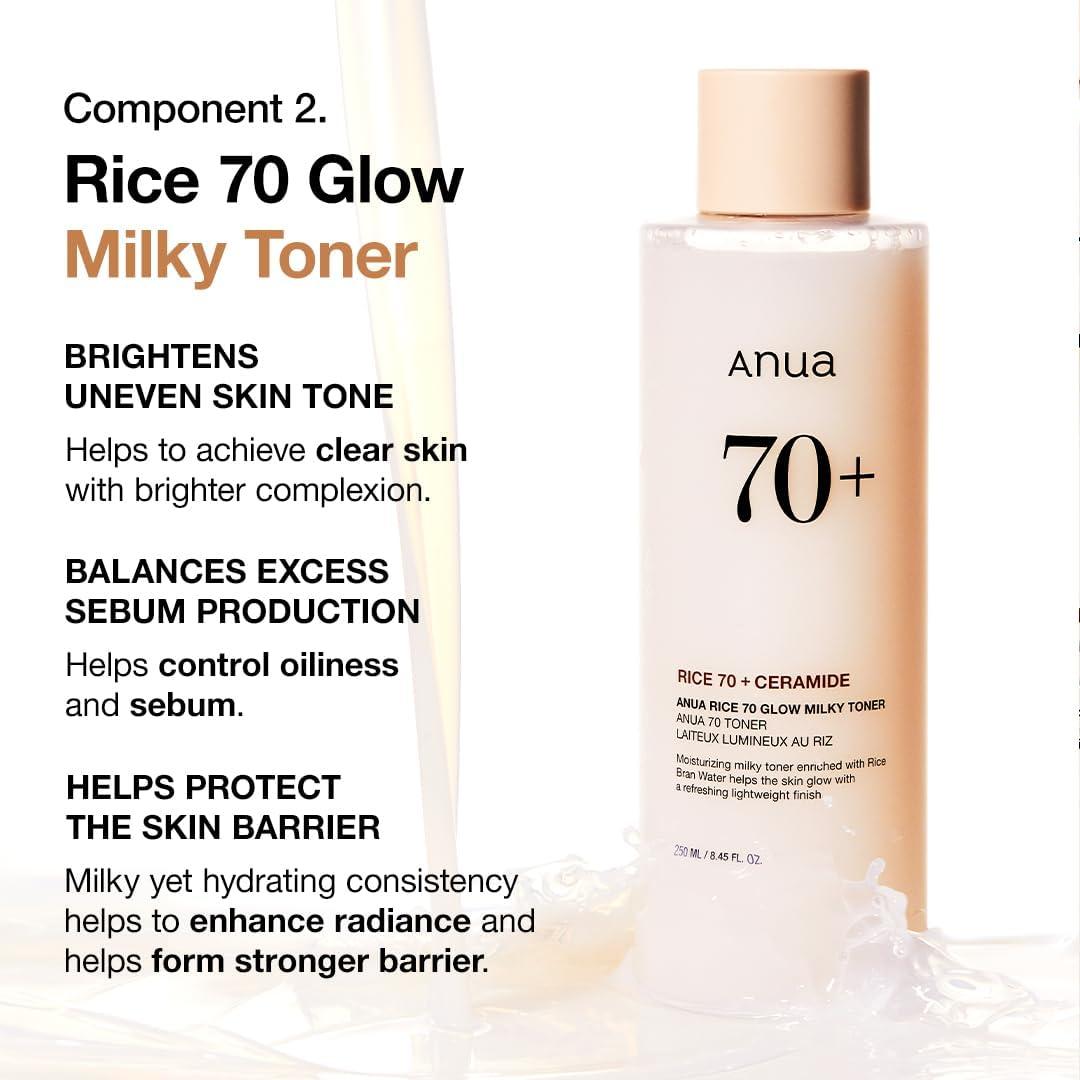 image:imageAnua Rice Trio Set Rice Cleansing Powder amp Milky Toner amp Hydrating Serum Marshmallow face mask maker for Glass skinKorean Skincare