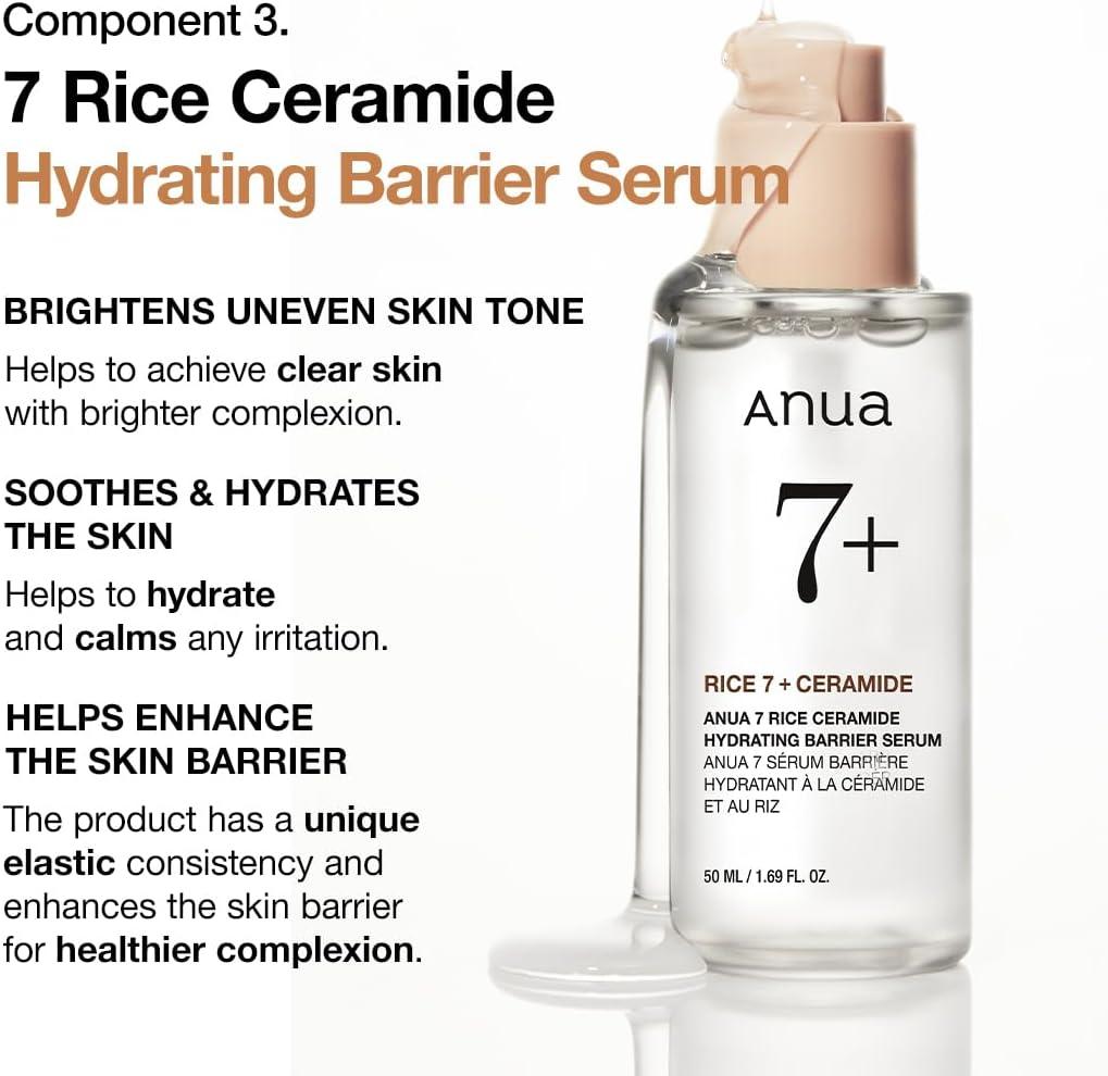 image:imageAnua Rice Trio Set Rice Cleansing Powder amp Milky Toner amp Hydrating Serum Marshmallow face mask maker for Glass skinKorean Skincare