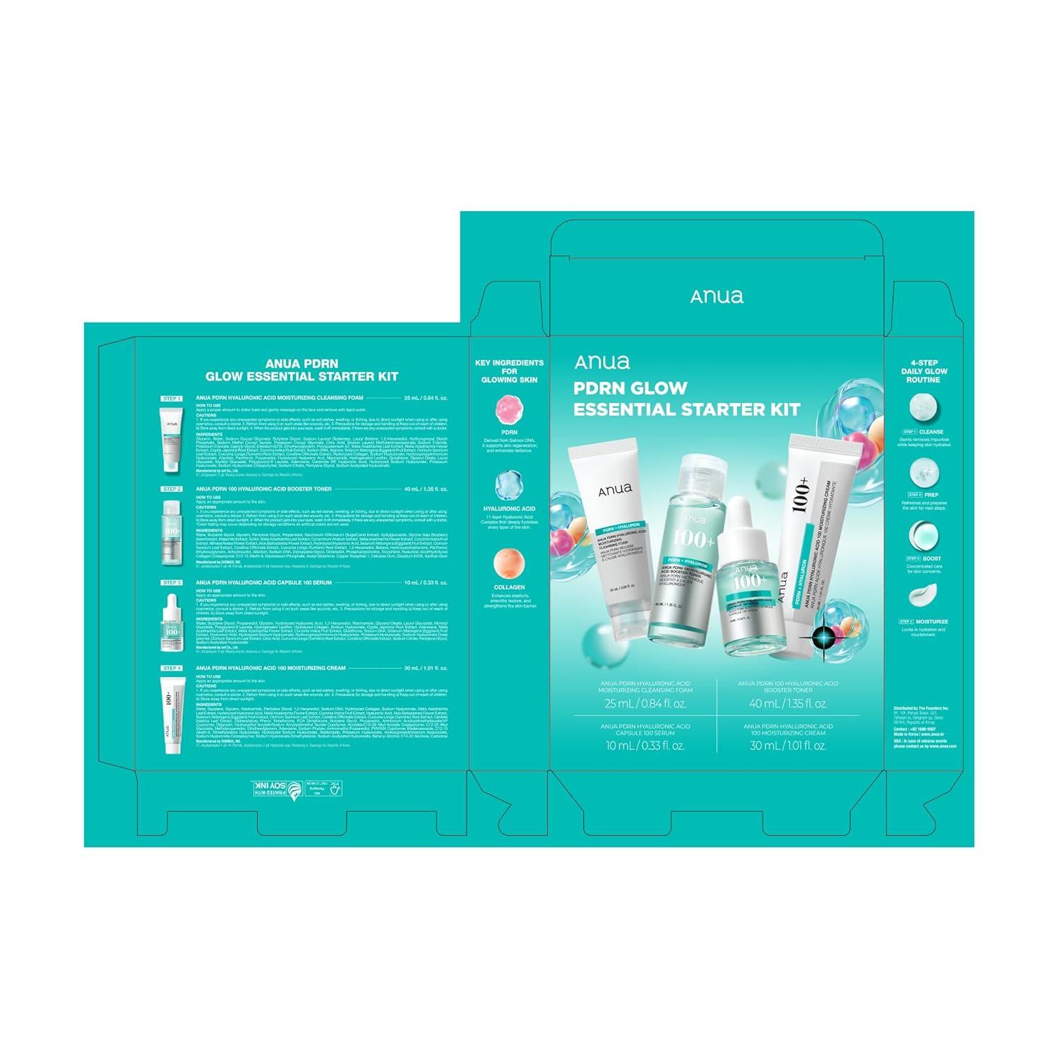 image:imageAnua Salmon DNA PDRN Glow Essential Starter Kit Plumpness for Hydration Collagen for Firming amp Glass Skin Amazon Exclusive Set Travel Essential Korean Skincare Set