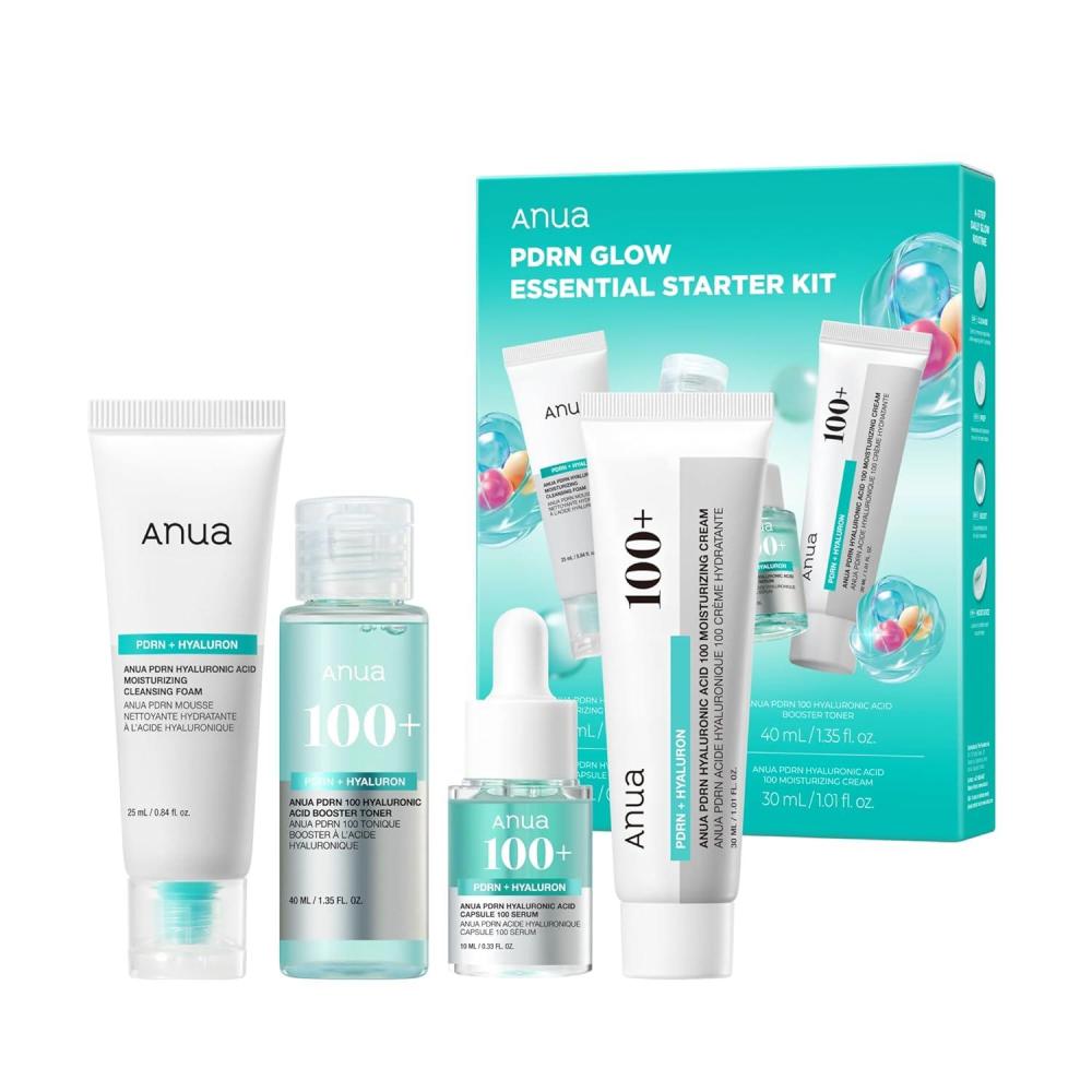 image:imageAnua Salmon DNA PDRN Glow Essential Starter Kit Plumpness for Hydration Collagen for Firming amp Glass Skin Amazon Exclusive Set Travel Essential Korean Skincare Set