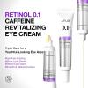 ANUA Retinol 0.1 Caffeine Revitalizing Eye Cream, Under Eye Cream For Hydration, Glow Up Eye Contour, Niacinamide, Retinol For Face, Night Cream For Eye Care, Korean Skin Care (30g/1.05oz)
