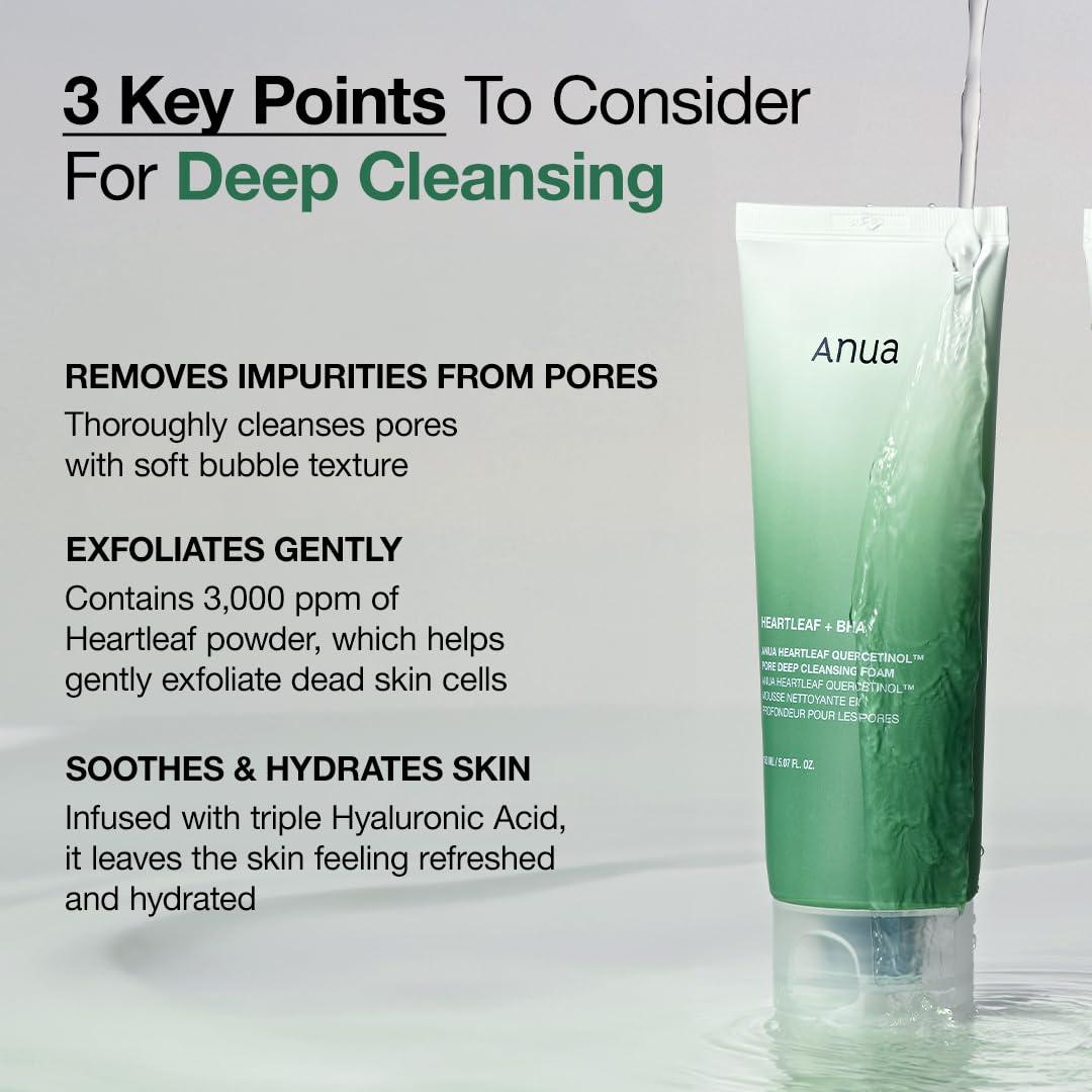 image:imageANUA Mild Double Cleanser Duo for Facial wash Heartleaf Pore Control Cleansing Oil Mild amp Heartleaf Quercetinol Pore Deep Face Wash for Double Cleansing Routine Korean Skincare