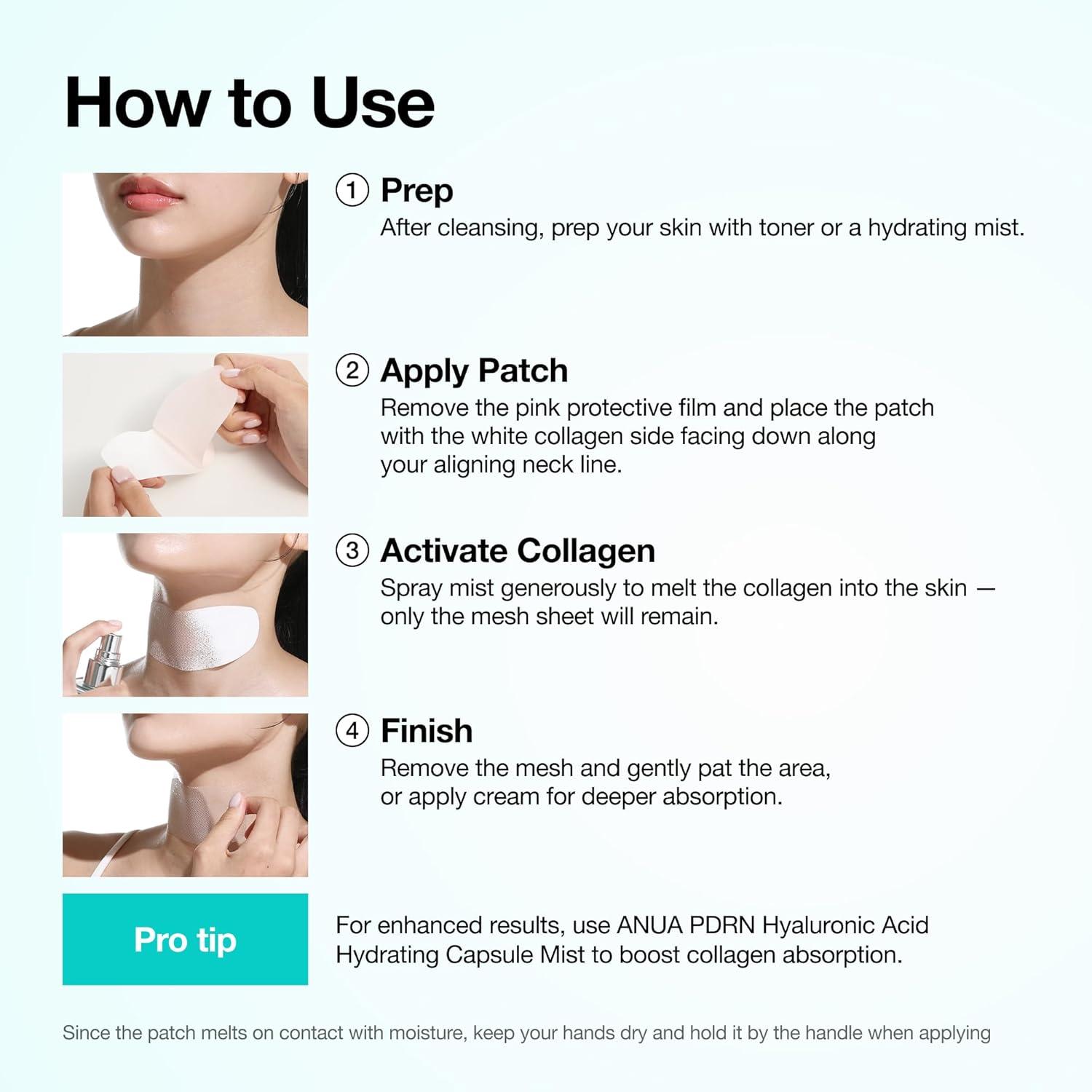 image:imageANUA PDRN Collagen Melting Patch for Neck Instant Melting Thin Film Patch with Salmon DNA for Neck Wrinkles Foreheads Firming Lifting AntiSagging Spot Aging Care Korean Skincare 002g x 4EA
