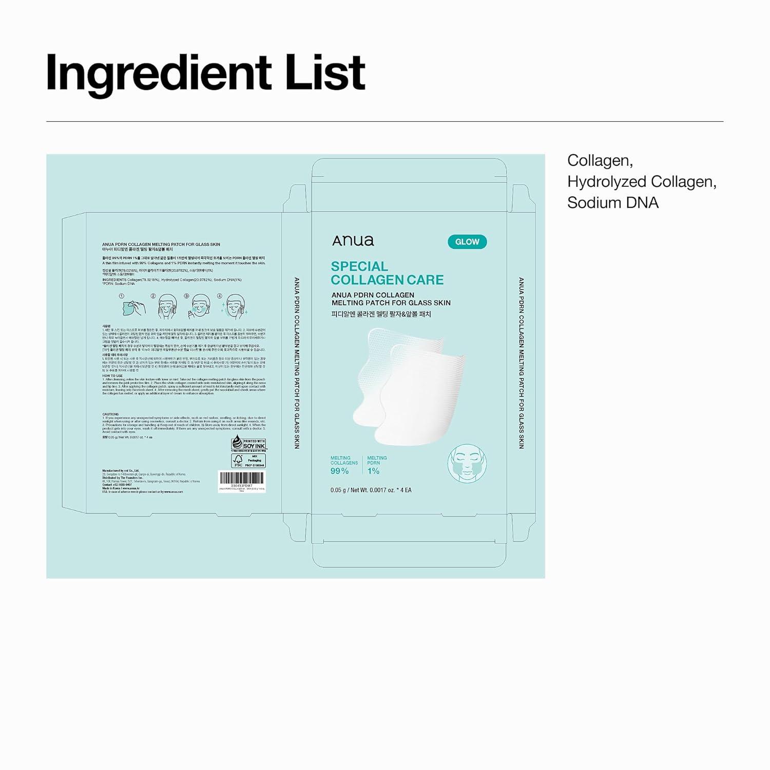 image:imageANUA Salmon DNA PDRN Collagen Melting Patch for Glass skin Instant Melting Thin Collagen Patch Firming amp Plumping for Fine lines Glow amp Hydrating for Smile Lines Korean Skincare 2 Pairs x 4EA
