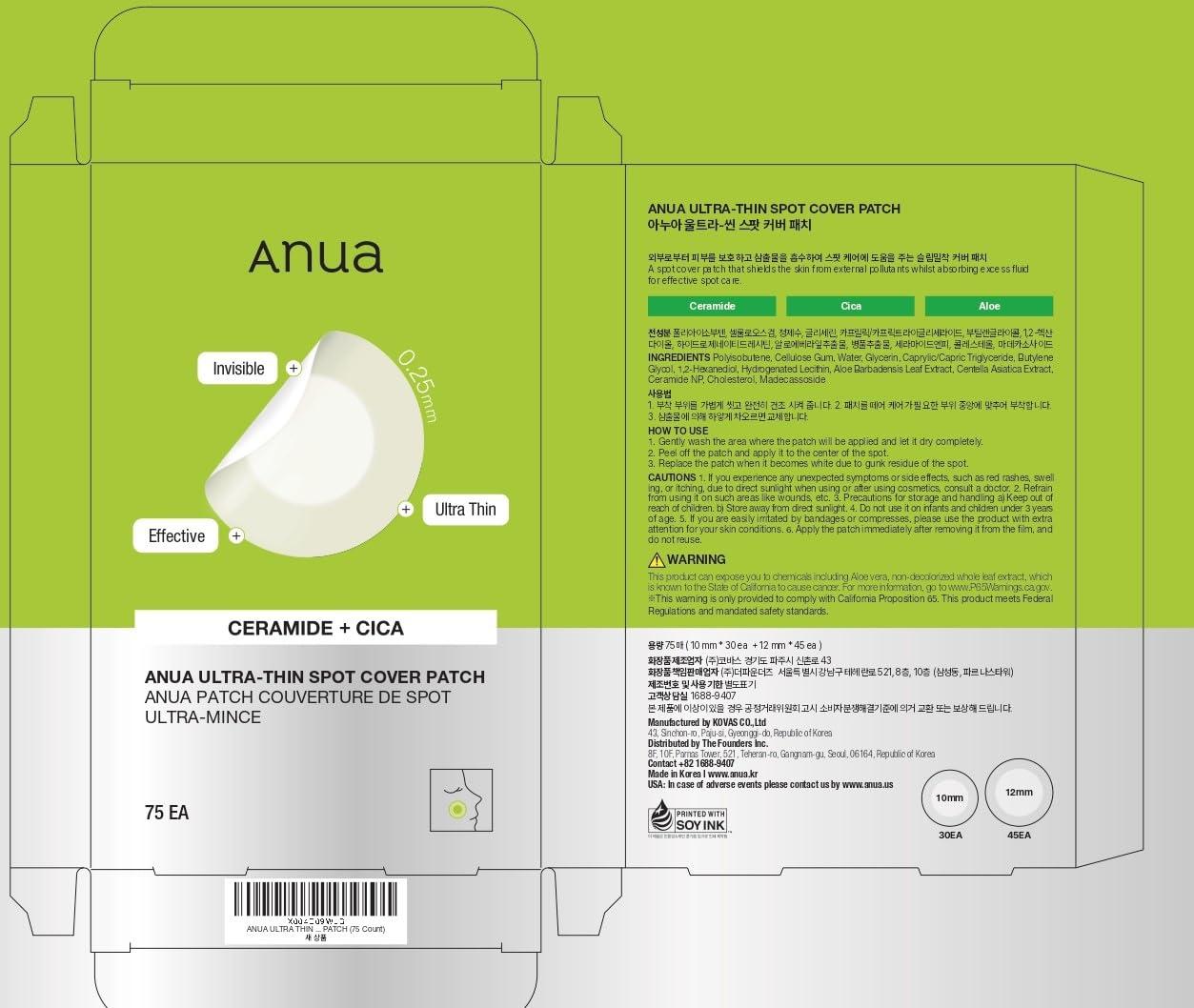 image:imageANUA UltraThin Spot Cover Patch 2 Sizes invisible Hydrocolloid Patch for Face Centella for area of concern Slim Spot Stickers Perfect coverage Beauty amp Facial Skincare 75 Counts