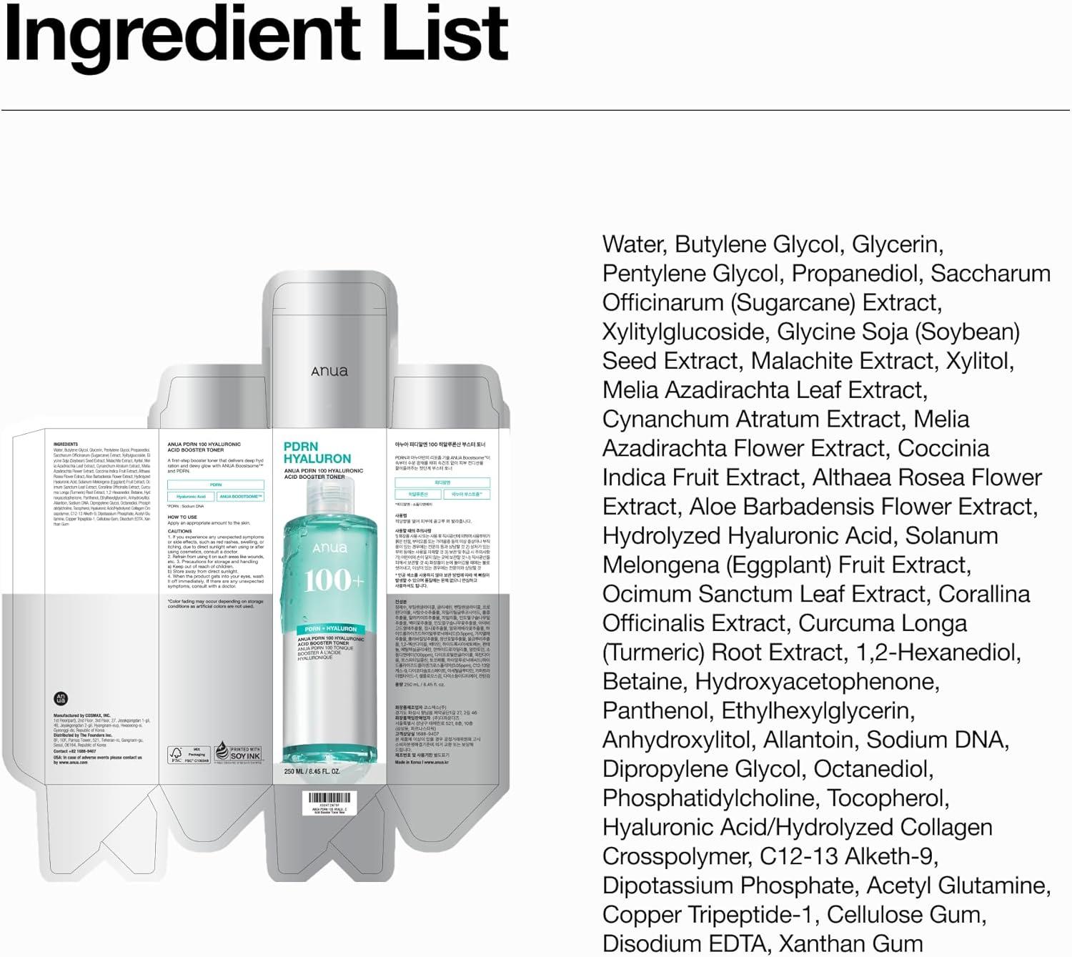 image:imageAnua PDRN 100 Hyaluronic Acid Booster Toner Hydrating Face toner for Dry amp Sensitive Skin Salmon DNA with Moisture Plumping Effect Glowy NonSticky Daily Toner Korean Skincare 250ml 845 fl oz