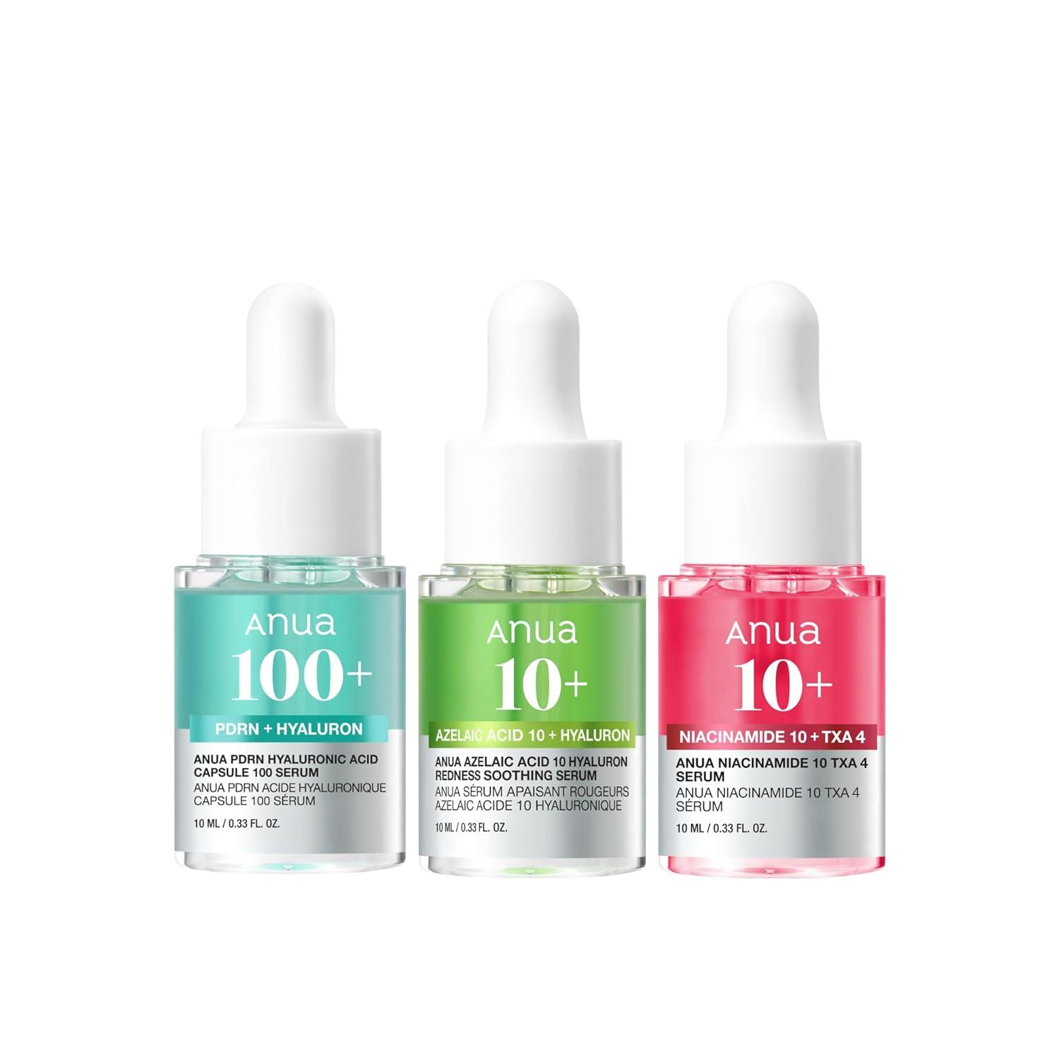 image:imageAnua Serum Discovery Trio Mini Face Serum Travel Size Kit with Hyaluronic Acid Niacinamide amp Azelaic Acid Hydrating Soothing Gift Set for Women Korean Skincare Set 10ml033floz 3EA