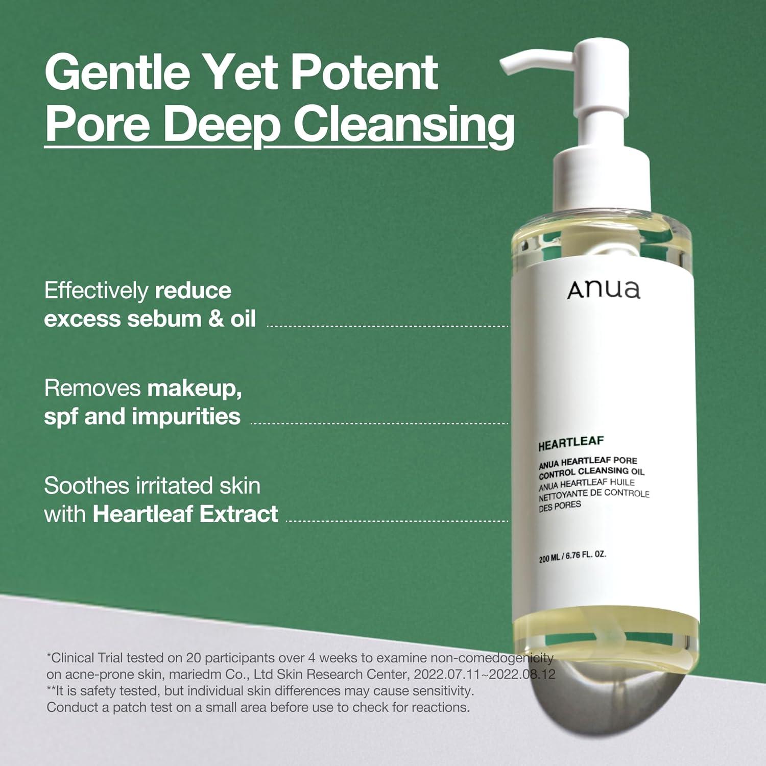 image:imageAuna Deep Pore Treatment Duo Heartleaf Pore Control Cleansing Oil Heartleaf 77 Toner Pad Exfoliating Facial Pads AfterCleansing for Gentle Facial Care Korean Skincare Set