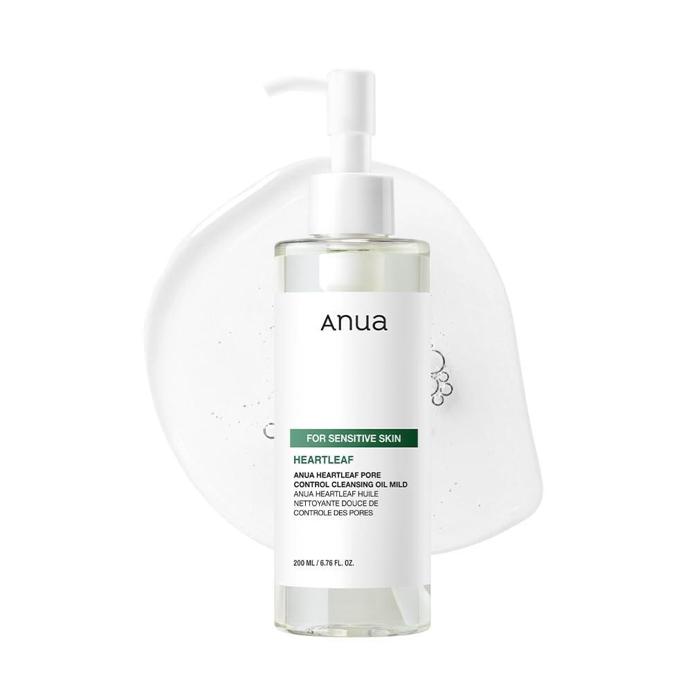 image:imageANUA Heartleaf Pore Cleansing Oil MILD Sensitive Skin Face Wash Oil Cleanser for Face Makeup Blackhead Remover Korean Skin Care NonComedogenic Fragrance Free 676 fl oz