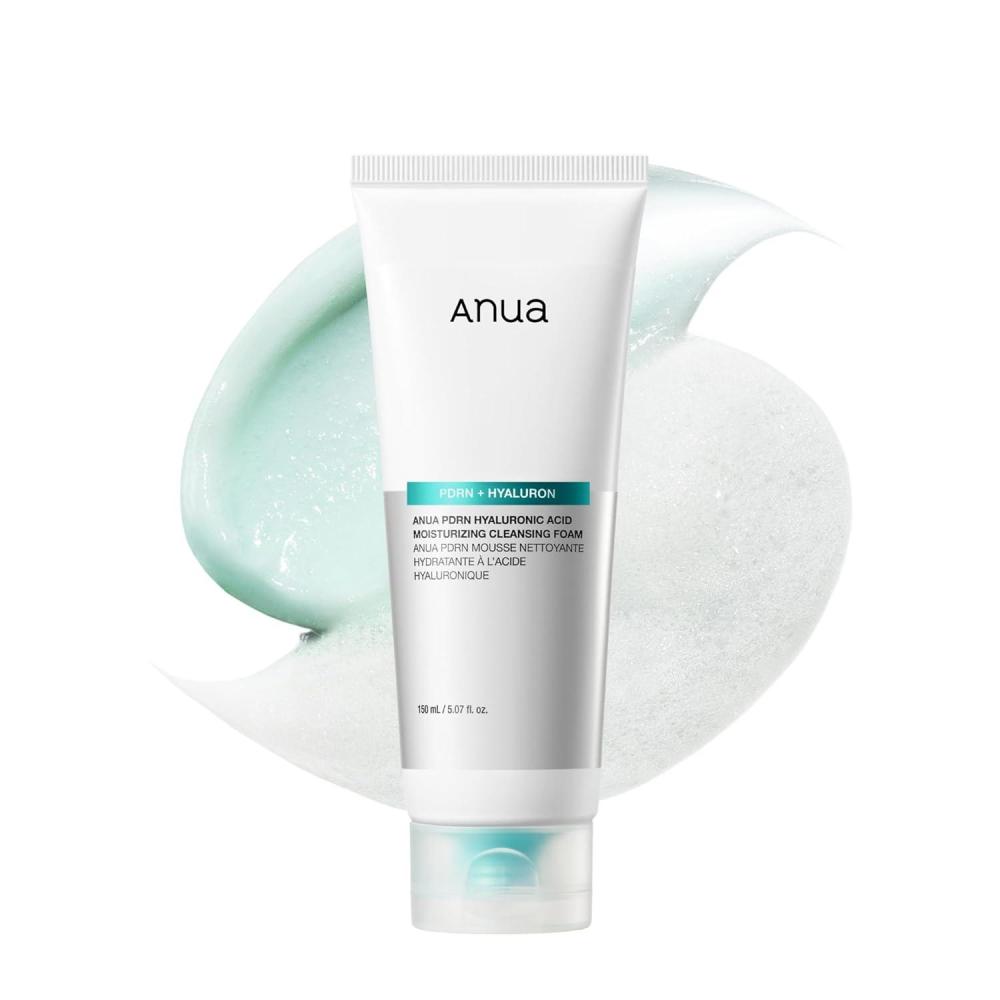 image:imageANUA PDRN Hyaluronic Acid Moisturizing Cleansing Foam Hydrating Facial Cleanser for Dry Skin Daily Gentle Face Wash with Salmon DNA Balancing amp Pore Care Korean Skincare 507 fl oz