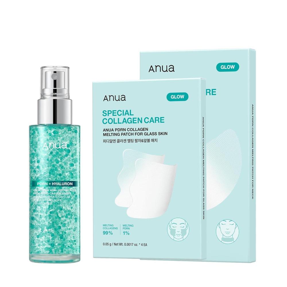 image:imageAnua PDRN Collagen Intensive Fine Line Care Set PDRN Salmon DNA Glow Serum Spray For Hydration Collagen Patch for Firmness Neck amp Facial Fine Line Perfect Home Care Korean Skincare Set