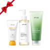 Anua After sun care trio set, Heartleaf Cleansing Foam+ Zero-Cast Moisturizing Finish Sunscreen, Heartleaf Pore Control Cleansing Oil, Face wash, Oil Cleanser, Facial sunscreen, Korean skincare set