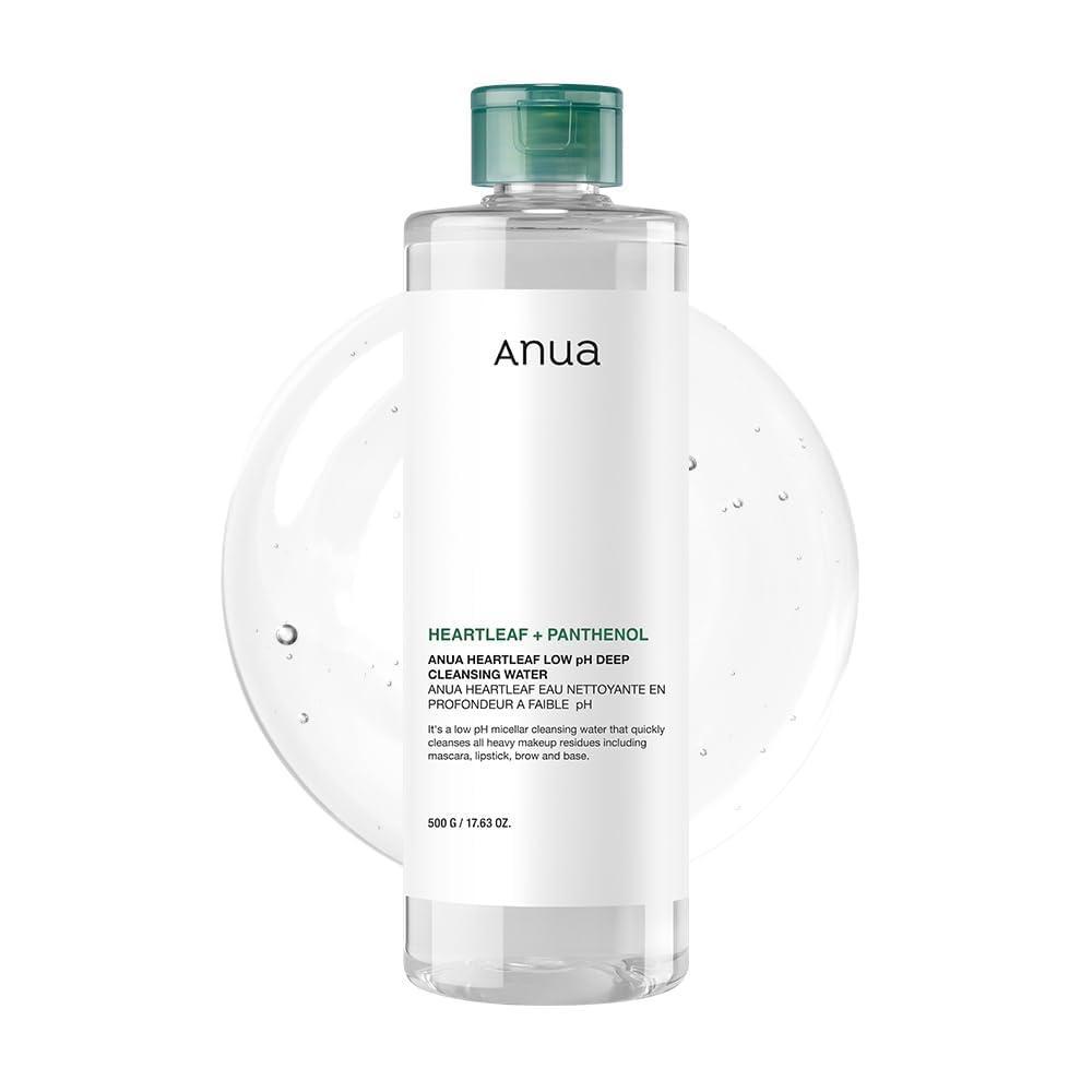 image:imageANUA Heartleaf Low pH Deep Cleansing Water Micella Water Panthenol Squalane Makeup Remover for Sensitive Skin Korean Skin Care 500g 1763 oz