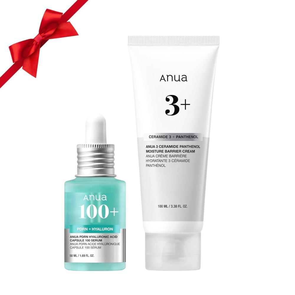 image:imageAnua Hydration amp Barrier Support Duo Salmon DNA serum with Ceramide barrier moisturizer Glass skin for longlasting hydration Korean Skincare Set