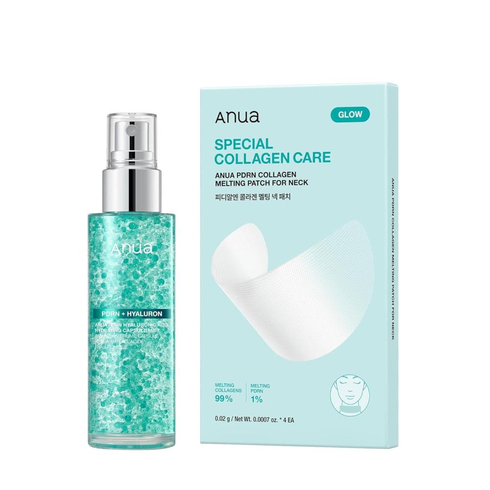 image:imageAnua PDRN Special Neck Routine Glow Spray Serum amp Collagen Patch For neck line Blue Capsule Mist with Salmon DNA Daily multizone care Korean Skincare Set