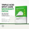 Anua Triple Acid Spot Care Microdart Patch, Early Stage Spot, 200+ Microdarts with AHA + BHA + PHA, Centella, Hydrocolloid Patch for Overnight, Non-Comedogenic, Korean Skincare (12 ea)