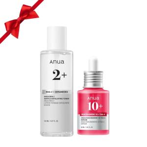 Anua 2% BHA + 10% Niacinamide Skin Booster Duo – 10% Niacinamide + 4% Tranexamic Acid Serum for Dull Skin, Gentle Exfoliating Toner, Salicylic Acid, for pore Control, Korean Skincare set
